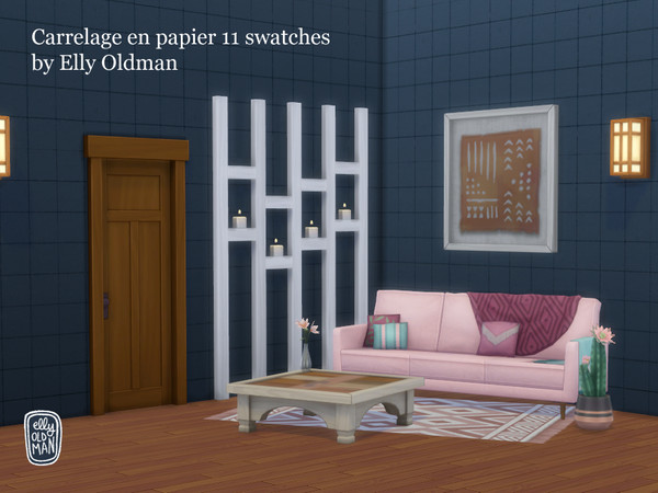 Sims 4 — Paper tile walls by EllyOldman — 11 swatches for your kitchen, bathroom or wherever you decide