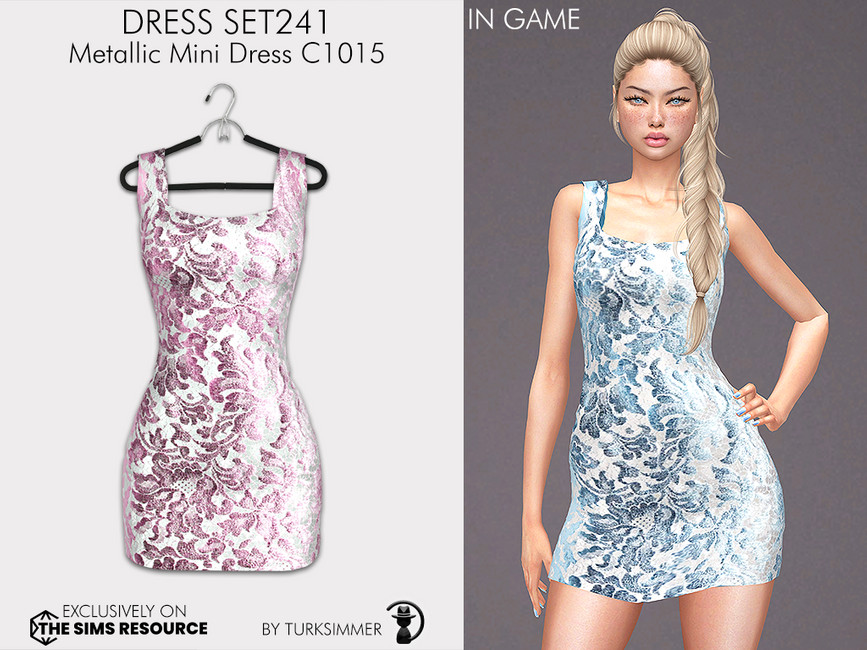 The Sims Resource - Dress SET241 - Metallic Mini Dress C1015