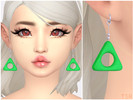 Sims 4 — Playtime Earrings | Triangle by Saruin — Cute earrings in fun shapes - 30 swatches - new mesh - all LODs