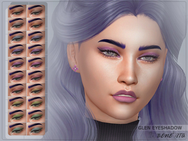 Sims 4 — Glen Eyeshadow [HQ] by Benevita — Glen Eyeshadow Makeup Category HQ Mod Compatible 20 Swatches For Female (Teen