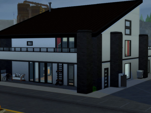 Sims 4 — Angles - Modern 2 Bedroom (no cc) by facsimile_as — A modern build full of interesting angles! 2 bedroom, 2