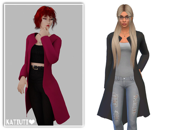 Sims 4 — Accessory Clean Jacket by Katiuti — Basic clean jacket with long sleeves Comes in 25 swatches Hat Category NB: