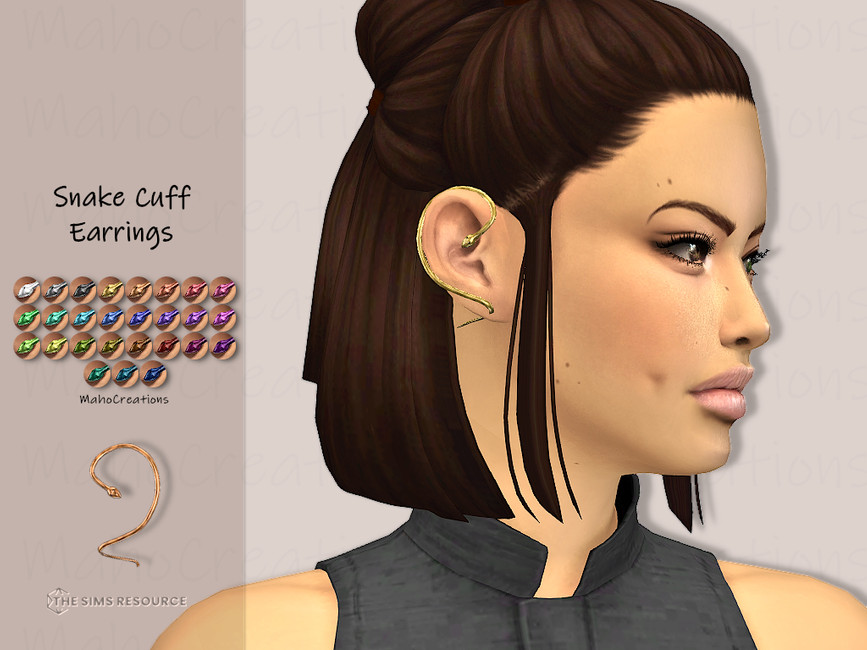 The Sims Resource - Snake Cuff Earrings