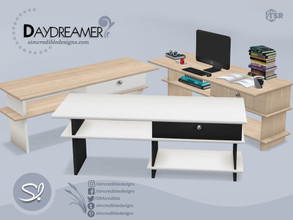 Sims 4 — Daydreamer desk by SIMcredible! — by SIMcredibledesigns.com available exclusively at TheSimsResource 3 colors +