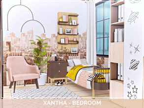 Sims 4 — Xantha Bedroom - TSR Only CC by Mini_Simmer — Room type: Bedroom Size: 3x4 Price: $6,625 Wall Height: Short