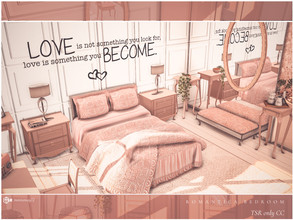 Sims 4 — Romantica Bedroom TSR only CC by Moniamay72 — Pink and white classic french master bedroom. Size: 7x6 Built of