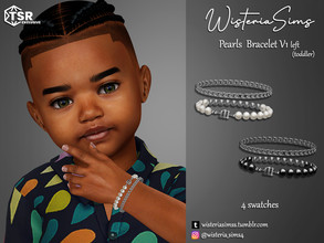 Sims 4 — Pearls Bracelet v1 for Toddler (left) by WisteriaSims — **FOR TODDLER **NEW MESH *BOYS - Bracelet Category