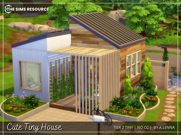 Sims 4 — Cute Tiny House by Alenna2 — Adorable tiny house with lovely garden. The interior is decorated in a modern