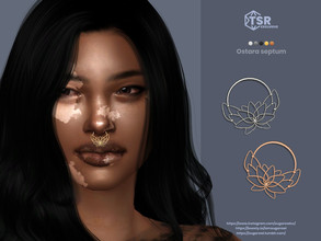 Sims 4 — Ostara septum by sugar_owl — Metal lotus septum for male and female sims. 5 swatches - gold, silver and bronze.