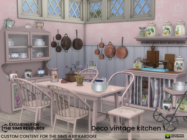 Sims 4 — Deco vintage kitchen by kardofe — Vintage decorations for the kitchen, in this first part we have furniture and
