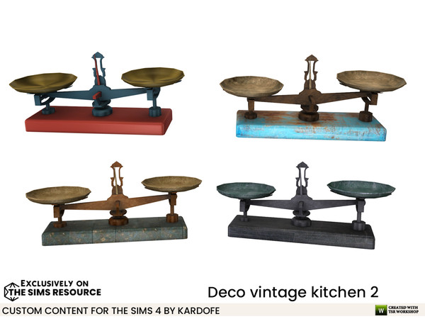 Sims 4 — Deco vintage kitchen Balance by kardofe — Decorative antique kitchen scales in four colour options