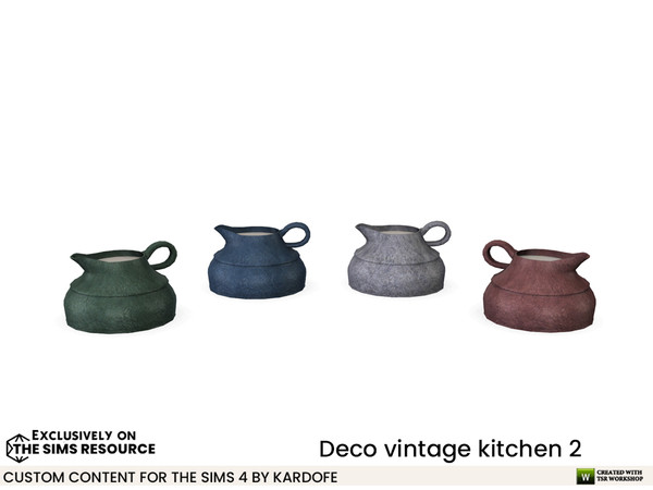 Sims 4 — Deco vintage kitchen Milk jug by kardofe — Small milk jug, decorative, in four colour options