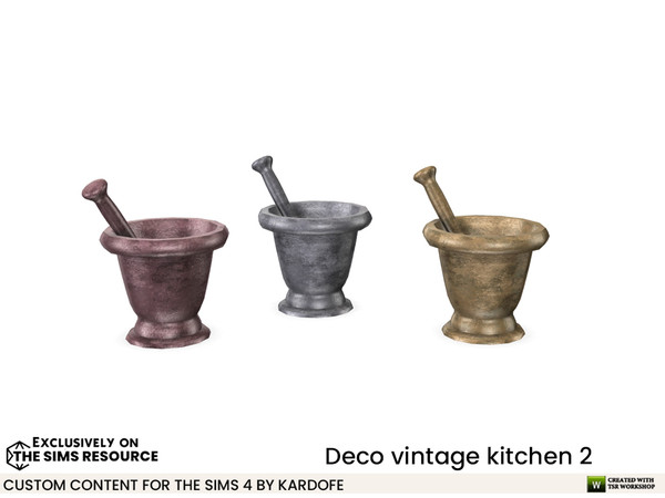 Sims 4 — Deco vintage kitchen Pestle by kardofe — Metal pestle, decorative, in three colour options