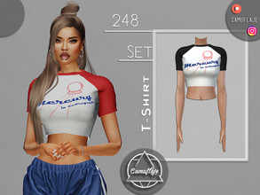 Sims 4 — SET 248 - T-Shirt by Camuflaje — Fashion trendy sport set that includes a t-shirt & sweatpants ** Part of a