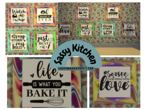 Sims 4 — Sassy Kitchen Paintings by IJustMakeStuff — Sassy Kitchen paintings to spice up your kitchen. 