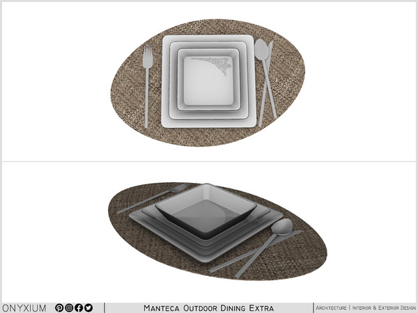 Sims 4 — Manteca Placemat With Fork, Knife, Spoon And Plates by Onyxium — Onyxium@TSR Design Workshop Outdoor &