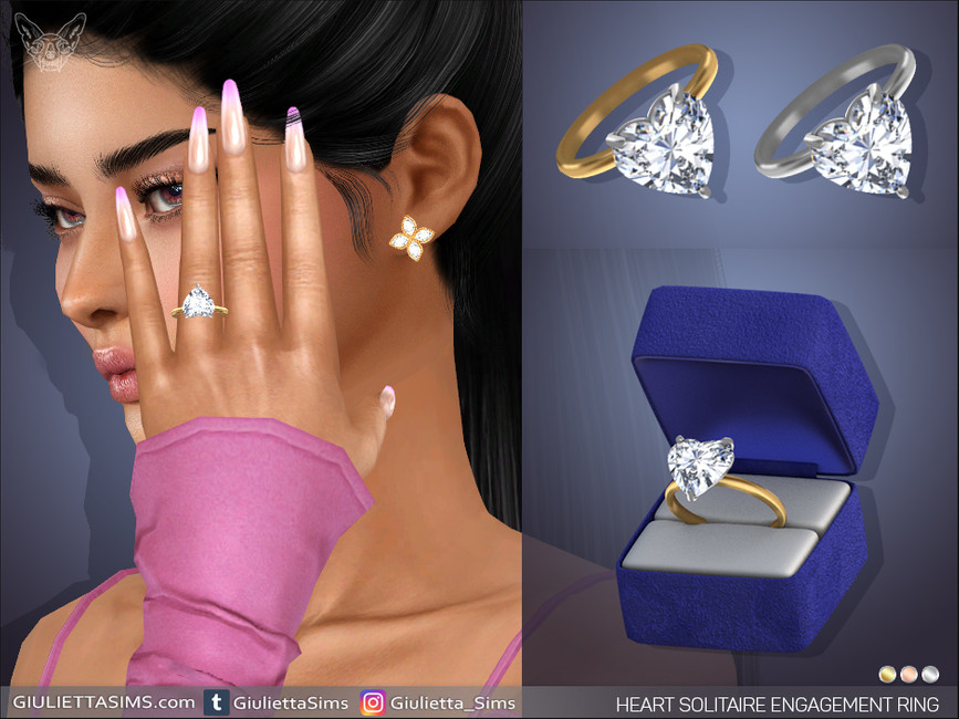 The Sims Resource - Heart Solitaire Engagement Ring