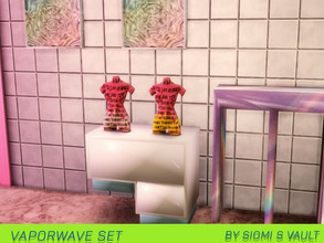 Sims 4 — Vaporwave set night table by siomisvault — It's a nightstand for your room! Hope you like it.Thank you so much
