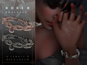 Sims 4 — Chain Bracelet by Bobur2 — Chain Bracelet with uneven textured chains for female 4 colors I hope you like it