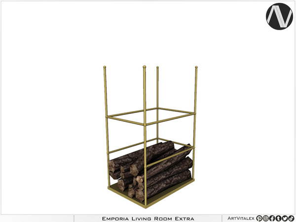 Sims 4 — Emporia Firewood Holder by ArtVitalex — Living Room Collection | All rights reserved | Belong to 2023