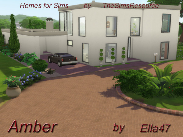 Sims 4 — Amber by ella47 — Amber is a modern home. With a nice Gazebow and Pergola Swimingpool with Spa. Big Windows.