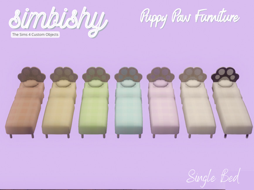 The Sims Resource Puppy Paw Furniture Single Bed