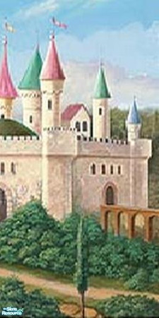 Sims 2 — Castle Mural Set - Individual Item by marvclar2 — Panel 5 Pretty scenic mural for a boy or girls room! by