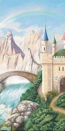 Sims 2 — Castle Mural Set - Individual Item by marvclar2 — Panel 4 Pretty scenic mural for a boy or girls room! by