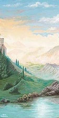Sims 2 — Castle Mural Set - Individual Item by marvclar2 — Panel 2 Pretty scenic mural for a boy or girls room! by