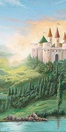 Sims 2 — Castle Mural Set - Individual Item by marvclar2 — Panel 1 Pretty scenic mural for a boy or girls room! by