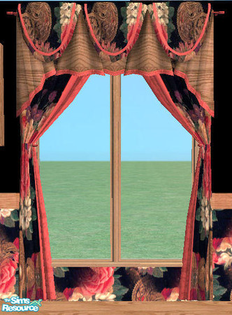 Sims 2 — Antique Roses Bedroom - Curtains by jennikj — Curtains