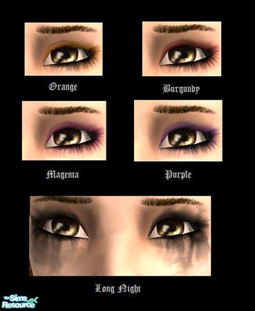 Sims 2 — Eyeshadow Set by Sayde — 5 dark eyeshadows . 