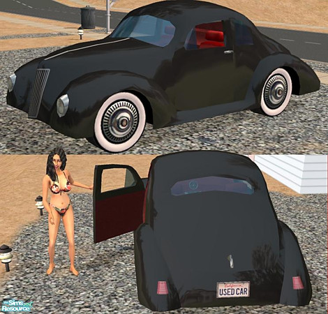 Sims 2 — 1940 Viking Coupe - Hot Rod Recolor by Dr Pixel — Hot rod version with new hubcaps, bumpers removed, and a