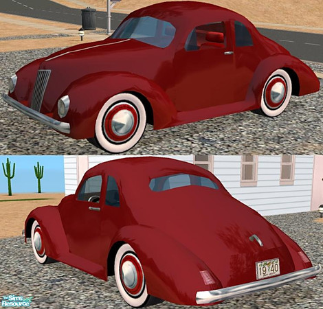 Sims 2 — 1940 Viking Coupe - Red Recolor by Dr Pixel — Red color option
