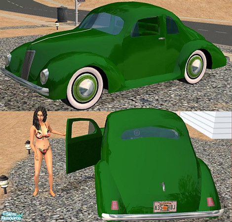 Sims 2 — 1940 Viking Coupe - Green Recolor by Dr Pixel — Green body color option