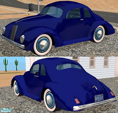 Sims 2 — 1940 Viking Coupe - Blue Recolor by Dr Pixel — Blue body color option