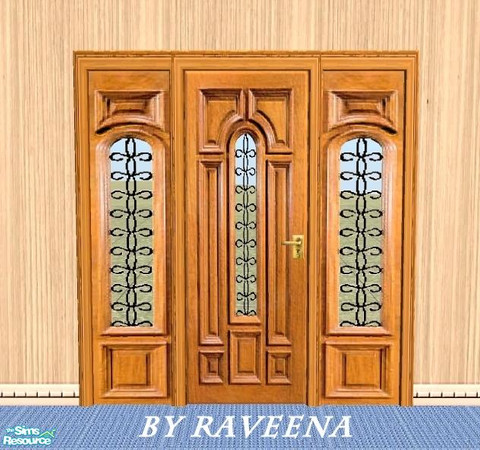 Sims 2 — Wrought Iron Door 5_E by Raveena — Part of the 'Designer Door Series 5' set. You need BitzyBus's mesh file for