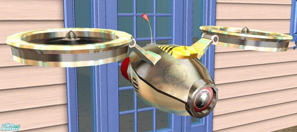 Sims 2 — Sentrybot Singles 1/2 by Madcat_Tu_Tat — A very nice glossy gold, and green mix. Ready for zapping anytime!