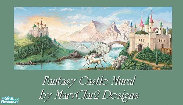 Sims 2 — Fantasy Castle Mural Set by marvclar2 — Pretty scenic mural for a boy or girls room! by MarvClar2 Designs