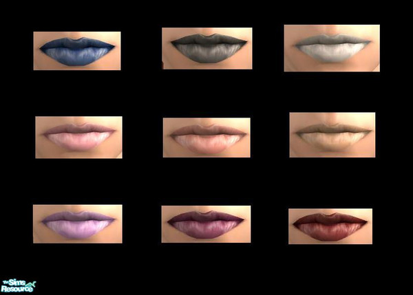 Sims 2 — Lipstick Collection by Sayde — 9 colorful lipsticks .