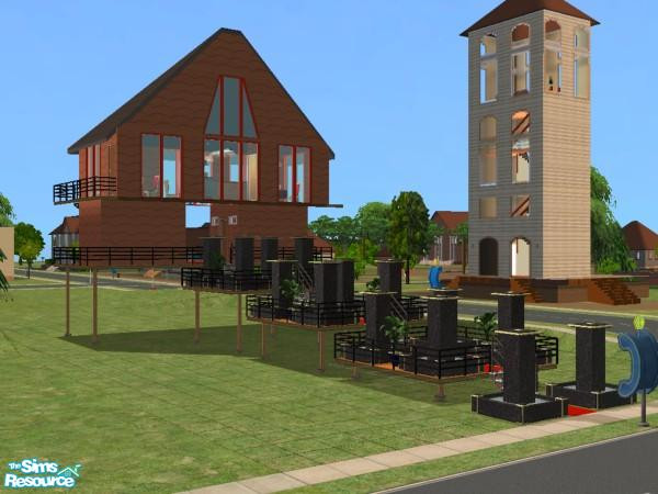 Sims 2 — Suspended Dining by dddrake — A restaraunt on stilts where your Sims can dine with a view.