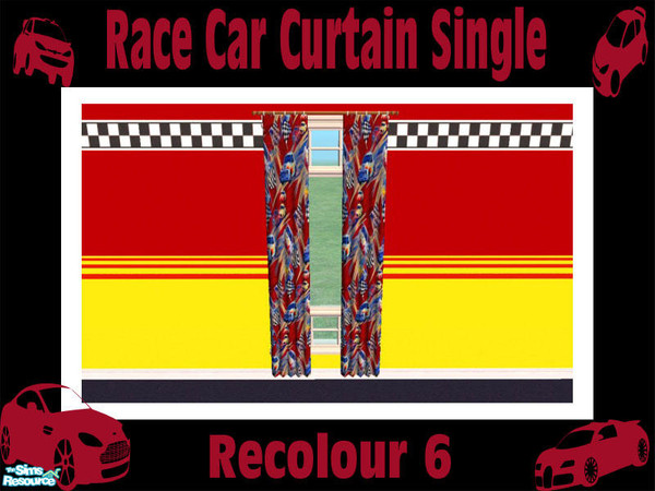 Sims 2 — Race Car Curtain Single - Recolour 6 by Shakeshaft — Part of a set of curtains to match the Race Car Bedroom