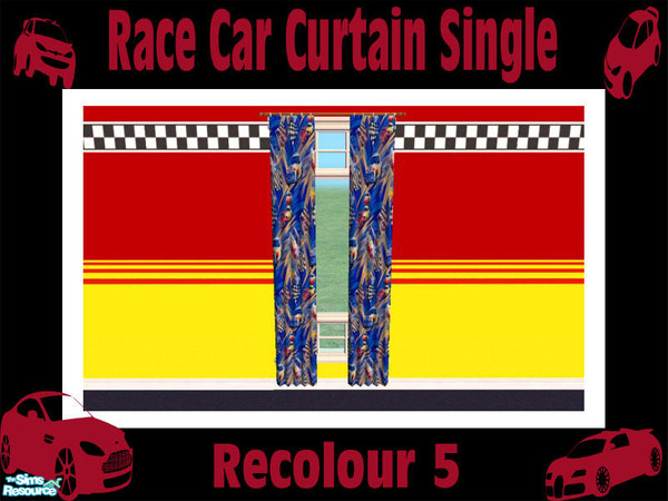Sims 2 — Race Car Curtain Single - Recolour 5 by Shakeshaft — Part of a set of curtains to match the Race Car Bedroom