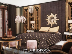 Sims 4 — Pola-Bedroom by dasie22 — Pola-Bedroom is an elegant room in art deco style. Pola Negri is an inspiration for