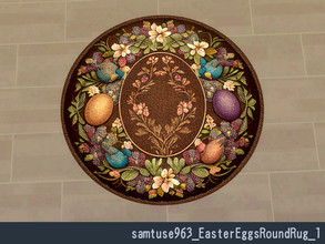 Sims 4 — Easter Eggs Round Rug #1 by Samtuse963 — A ornamental easter egg round rug. For base game. 6 color. by