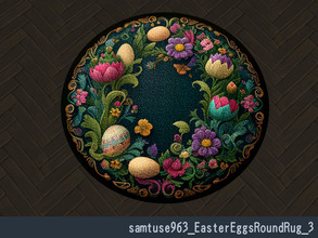 Sims 4 — Easter Eggs Round Rug #3 by Samtuse963 — A ornamental Easter Egg Round Rug. For base game. 6 color. by