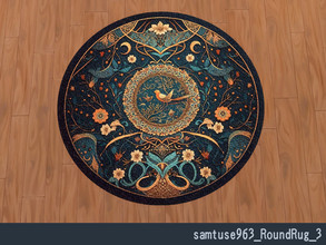 Sims 4 — Classic Brid Round rug #3 by Samtuse963 — A classic classic flower and bird pattern round rug. For base game. 6