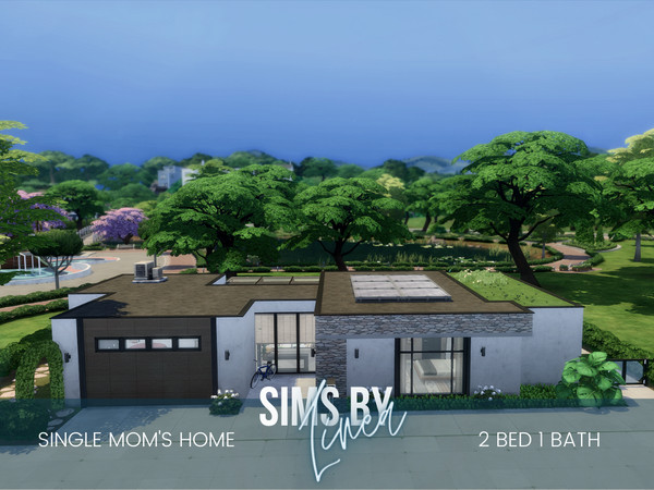 Sims 4 — Single Mom's Home by SIMSBYLINEA — This bungalow should have been a modern couple's nest with designer features