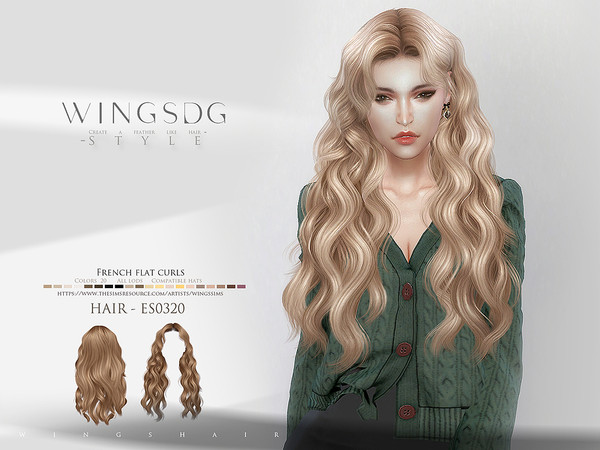 The Sims Resource Wings Hair Es0320 French Flat Curls