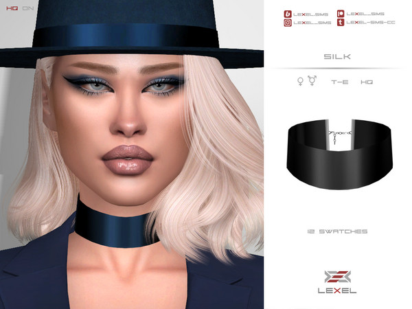 Sims 4 — Silk  by LEXEL_s — 12 swatches T-E Female frame HQ textures Works with sliders 